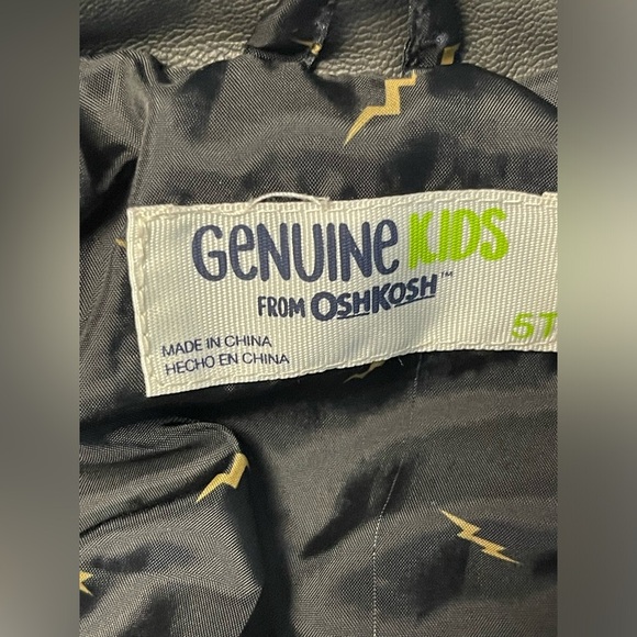 Genuine Kids by Osh Kosh Faux Leather Motorcycle Jacket | Size 5T - Picture 9 of 15